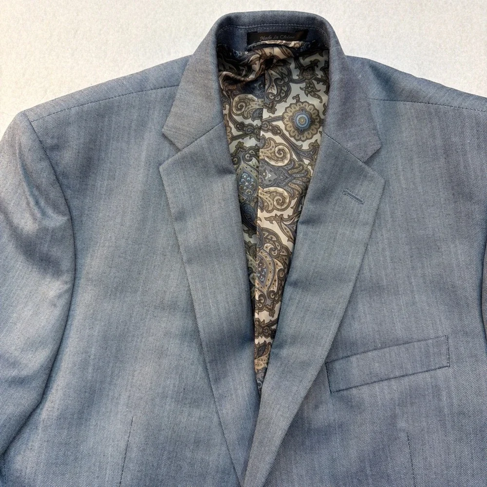 Lauren Ralph Lauren for Macy's Rayon, Polyester Sport Coat‎ Blue Birdseye 44R